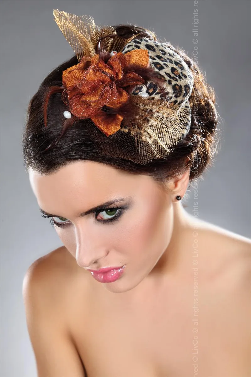 Леопардов аксесоар за коса Livco Corsetti Mini top hat 28